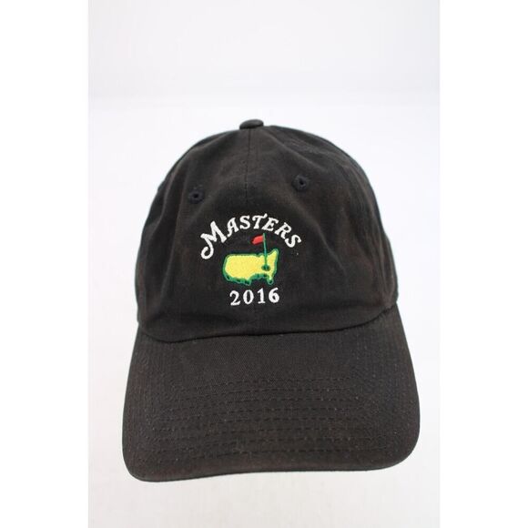 Masters Golf 2016 Black Hat Cap American Needle Strapback Adjust Fit Preowned0 - Picture 1 of 7